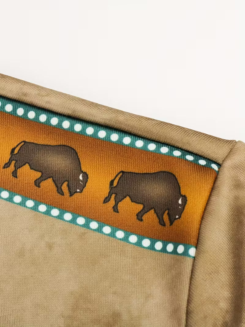 Sprika Men’s Vintage Western Jacket Zipper & Front Pockets