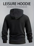 Sprika Men’s Waffle Hooded Zip-Up Sweatshirt