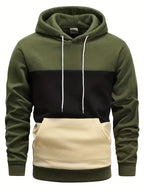 Sprika Men’s Colorblock Hoodie Cozy Winter Sweatshirt