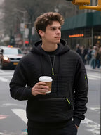 Sprika Men’s Waffle Hooded Zip-Up Sweatshirt