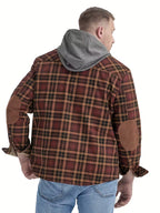 Sprika Men’s Cozy Fleece-Lined Plaid Jacket – Warm Button-Up with Chest Pockets