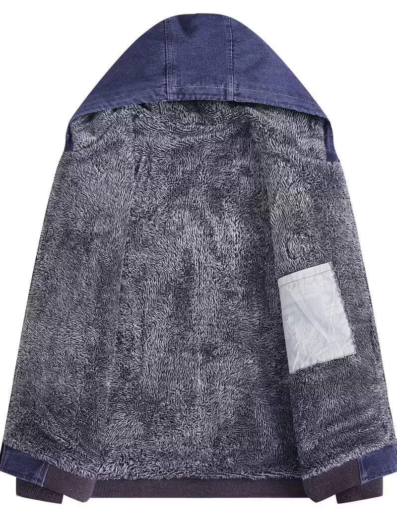 Sprika Windproof High-Quality Winter Jacket with Fleece – Full-Zip Hooded Coat